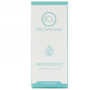 BCL, Be Care Love, 100% чистое эфирное масло, мята перечная, 0,34 ж. унц. (10 мл)