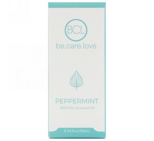 BCL, Be Care Love, 100% чистое эфирное масло, мята перечная, 0,34 ж. унц. (10 мл)