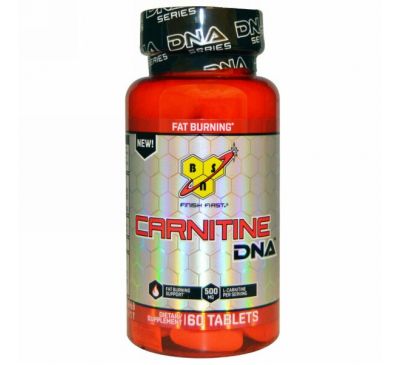 BSN, Добавка для спортсменов для ускоренного обмена энергии и жира, Carnitine DNA, 500 мг, 60 таблеток