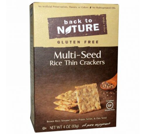 Back to Nature, Тонкие рисовые крекеры с различными семенами без глютена, 4 унции (113 г)