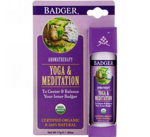 Badger Company, Йога и медитация, кедр и мандарин, 0,60 унции (17 г)