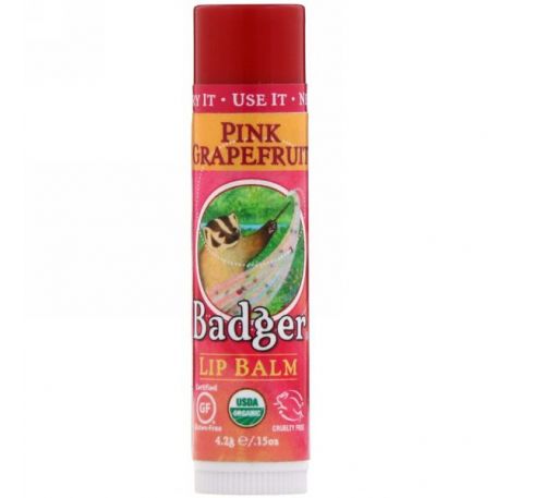 Badger Company, Органический бальзам для губ, розовый грейпфрут, 4,2 г