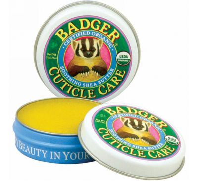 Badger Company, Органический уход за кутикулой, Успокаивающее масло ши, 0,75 унции (21 г)