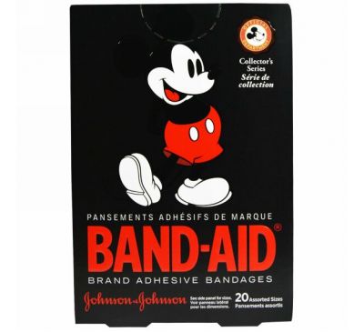 Band Aid, Adhesive Bandages, Disney Mickey Mouse, 20 Assorted Sizes