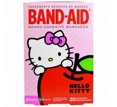 Band Aid, Adhesive Bandages, Hello Kitty, 20 Assorted Sizes