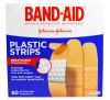 Band Aid, Adhesive Bandages, Plastic Strips, 60 Bandages