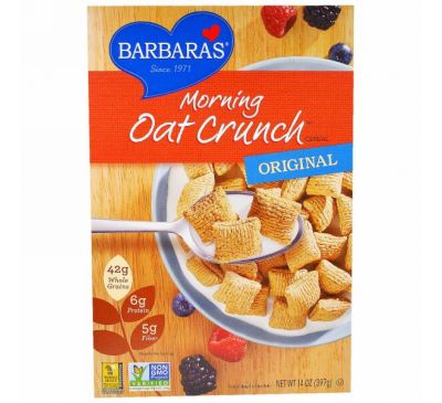 Barbara's Bakery, Хлопья Morning Oat Crunch Cereal, оригинальные, 14 унций (397 г)