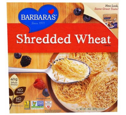 Barbara's Bakery, Измельченная пшеничная крупа, 18 печений, 13 унций (369 г)
