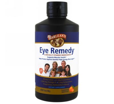 Barlean's, Eye Remedy, cо вкусом смузи из танжерина, 454 г