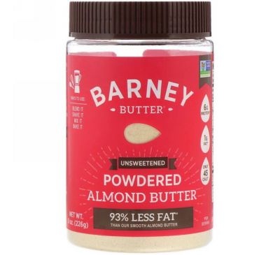 Barney Butter, Powdered Almond Butter, Unsweetened, 8 oz (226g)