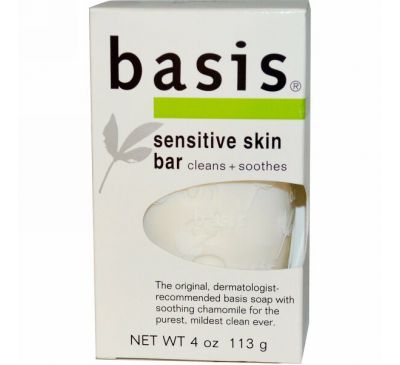 Basis, Кусковое мыло для чувствительной кожи, 113 г (4 унции)