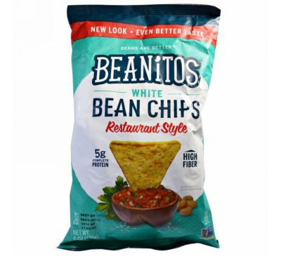 Beanitos, Чипсы из белой фасоли, ресторанный стиль, 6 oz (170 г)