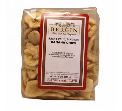Bergin Fruit and Nut Company, Банановые чипсы, 9 унций (255 г)