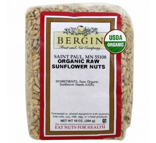 Bergin Fruit and Nut Company, Органические сырые семечки подсолнечника, 10 унций (284 г)