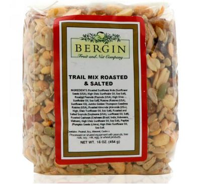 Bergin Fruit and Nut Company, "Походная смесь" обжаренные соленые орехи, 16 унций (454 г)