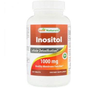 Best Naturals, Инозитол, 1000 мг, 120 таблеток