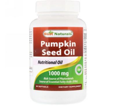 Best Naturals, Pumpkin Seed Oil, 1000 mg,  90 Softgels