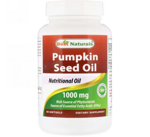 Best Naturals, Pumpkin Seed Oil, 1000 mg,  90 Softgels