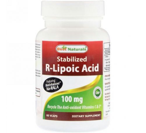 Best Naturals, Stabilized R-Lipoic Acid, 100 mg , 60 VCaps