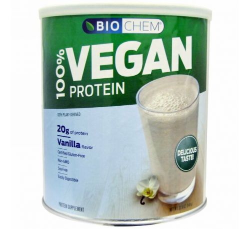 Biochem, 100% Vegan Protein, Vanilla Flavor, 22.8 oz (648 g)