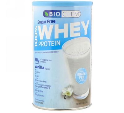 Biochem, 100% Whey Protein, Sugar Free, Vanilla, 11.8 oz (336 g)