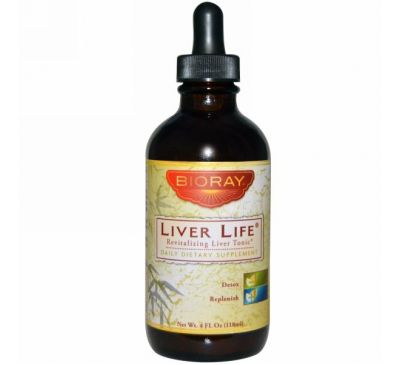 Bioray Inc., Liver Life, Восстанавливающее тонизирующее средство для печени, 4 жидких унций (118 мл)