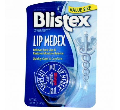 Blistex, Lip Medex, Наружное обезболивающее защитное средство для губ, 0.38 унции (10.75 г)