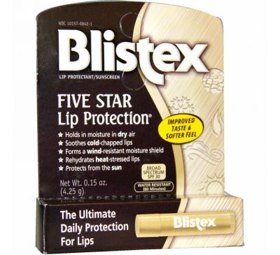 Blistex, Защита для губ "Пять звезд", SPF 30, 0,15 унции (4,25 г)