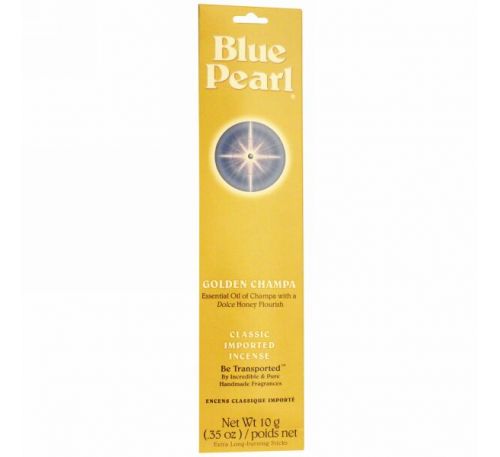 Blue Pearl, Классические благовония, Золотая Чампа, 0.35 унций (10г)