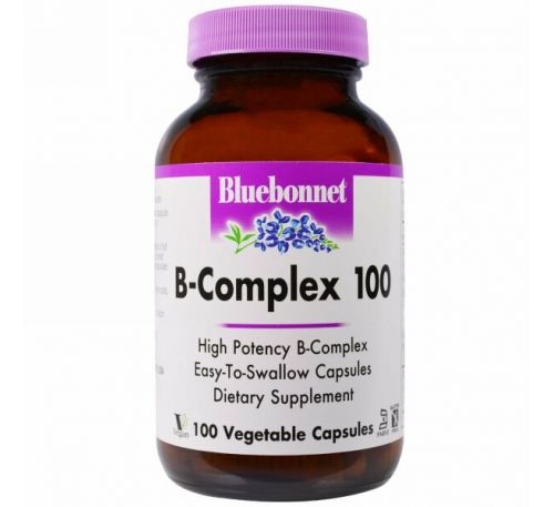 Bluebonnet Nutrition, B-комплекс 100, 100 растительных капсул