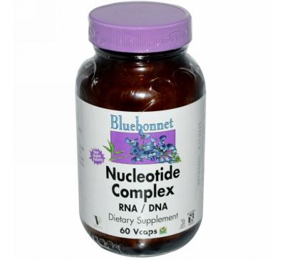 Bluebonnet Nutrition, Комплекс нуклеотидов, РНК/ДНК, 60 капсул на растительной основе