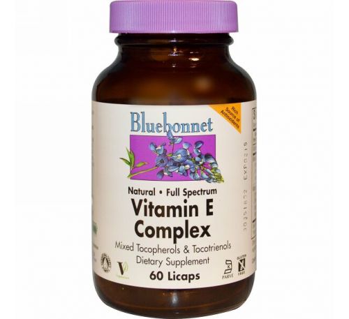 Bluebonnet Nutrition, Комплекс витамина Е, 60 капсул