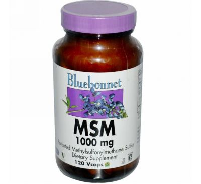 Bluebonnet Nutrition, МСМ, 1000 мг, 120 растительных капсул