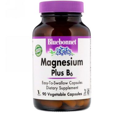 Bluebonnet Nutrition, Магний плюс B6, 90 растительных капсул