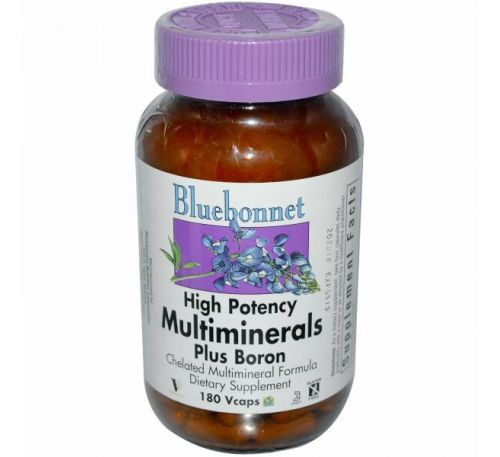 Bluebonnet Nutrition, Мультиминералы плюс бор, 180 растительных капсул