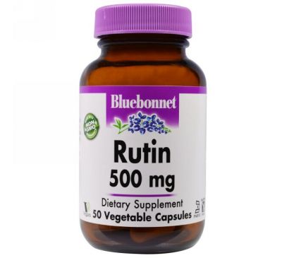 Bluebonnet Nutrition, Рутин, 500 мг, 50 капсул в растительной оболочке