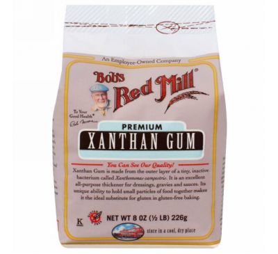 Bob's Red Mill, Ксантановая камедь, Не содержит глютена, 8 унций (1/2 фунтов) 226 г