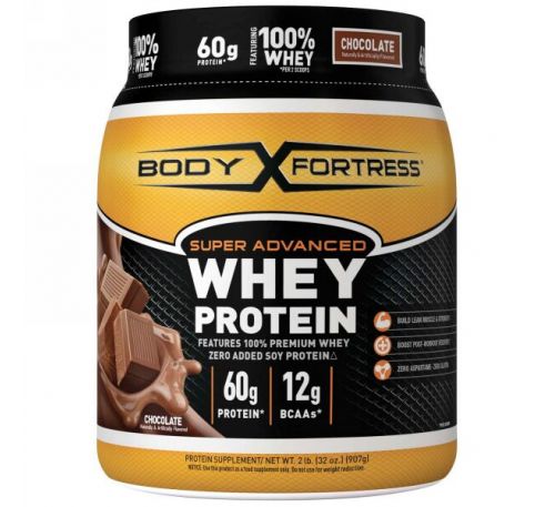 Body Fortress, Улучшенная формула сывороточного протеина со вкусом шоколада, 32 унции (907 г)