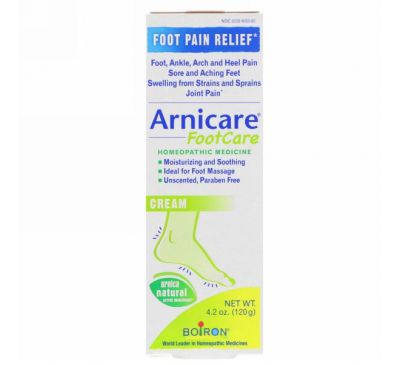Boiron, Arnicare Foot Care Cream, Unscented, 4.2 oz (120 g)