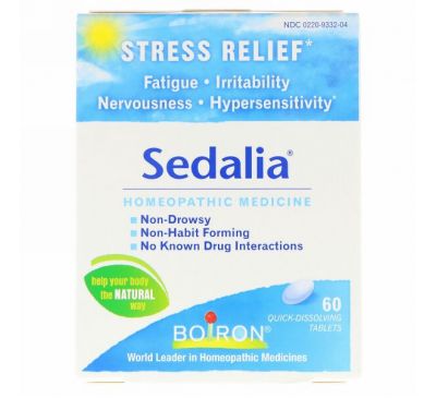 Boiron, Седалия, снятие стресса, 60 быстрорастворимых таблеток