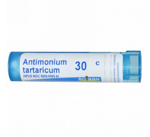 Boiron, Single Remedies, Антимониум тартарикум, 30C, прибл. 80 гранул