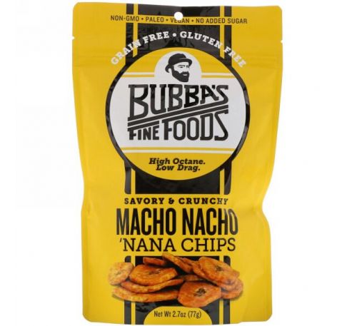 Bubba's Fine Foods, Банановые чипсы Мачо-Начо, 2,7 унций (77 г)