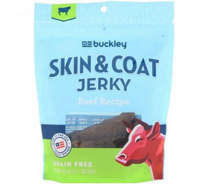 Buckley, Skin & Coat Jerky, Beef Recipe, 5 oz (141.7 g)