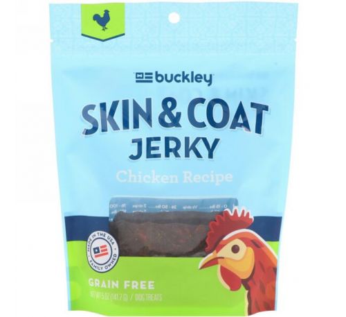 Buckley, Skin & Coat Jerky, Chicken, 5 oz (141.7 g)
