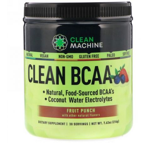 CLEAN MACHINE, Clean BCAA, Fruit Punch, 7.62 oz (216 g)