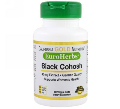California Gold Nutrition, Black Cohosh Extract, 40 mg, 60 Veggie Caps