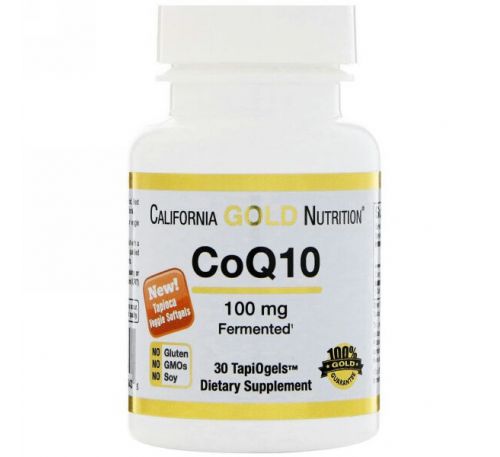 California Gold Nutrition, CoQ10, 100 мг, 30 вегетарианских мягких таблеток