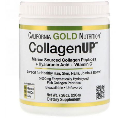 California Gold Nutrition, CollagenUP, без ароматизаторов, 7,26 унц. (206 г)