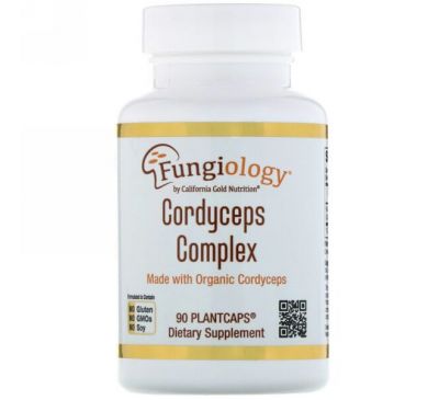 California Gold Nutrition, Fungiology, Комплекс с кордицепсом, 90 растительных капсул