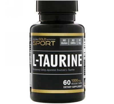 California Gold Nutrition, L-таурин, 1000 мг, 60 растительных капсул